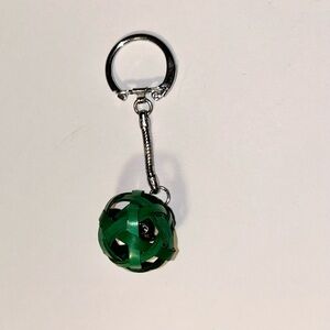 Japanese Woven Keyring Green Ball with Bell Keychain